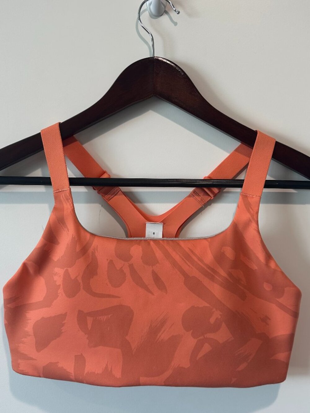 Lululemon Ultralu Square-Neck Workout Bra B/C Orange Size 8